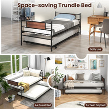 Load image into Gallery viewer, Industrial-Style Metal Sofa Bed Frame with Pull-Out Bed
