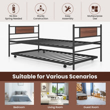 Load image into Gallery viewer, Industrial-Style Metal Sofa Bed Frame with Pull-Out Bed
