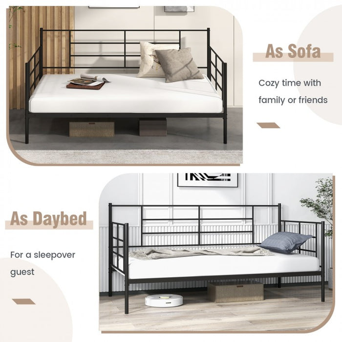 Multi-Functional Industrial-Style Metal Sofa Bed Frame