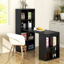 Charger l&#39;image dans la galerie, Modern Black Bedroom Desk with Bookshelves for Office Computer
