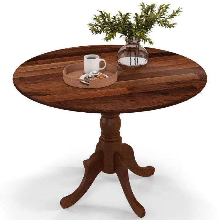 Costway Vintage Round Dining Table for 4 - Solid Wood Structure, Suitable for Dining Room and Patio