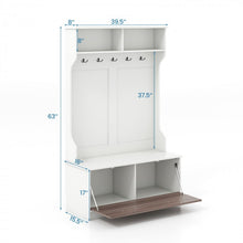 Load image into Gallery viewer, 3-in-1 Living Room, Hallway, Bedroom Coat Rack Cabinet with Bench and Hooks
