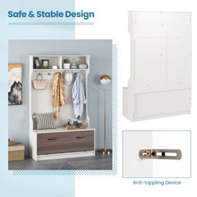 Load image into Gallery viewer, 3-in-1 Living Room, Hallway, Bedroom Coat Rack Cabinet with Bench and Hooks
