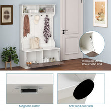 Load image into Gallery viewer, 3-in-1 Living Room, Hallway, Bedroom Coat Rack Cabinet with Bench and Hooks
