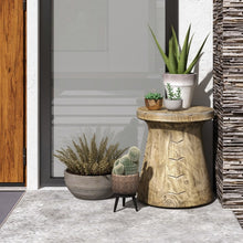 Load image into Gallery viewer, Costway Outdoor Natural Wood-Look Small Side Table with Stump Design - Suitable for Patio, Garden, and Porch
