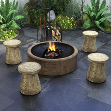Load image into Gallery viewer, Costway Outdoor Natural Wood-Look Small Side Table with Stump Design - Suitable for Patio, Garden, and Porch
