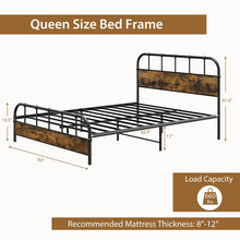 Load image into Gallery viewer, Country-Style Vintage Metal Bed Frame with Headboard
