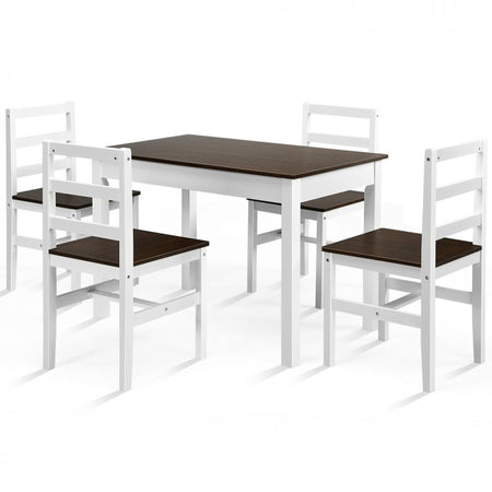 Farmhouse Dining Room Sets with Built-in Rectangular Table and 4 Chairs - Suitable for Kitchen and Restaurant