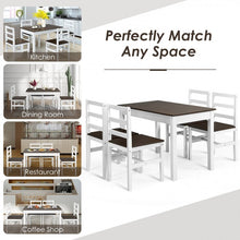 Load image into Gallery viewer, Farmhouse Dining Room Sets with Built-in Rectangular Table and 4 Chairs - Suitable for Kitchen and Restaurant
