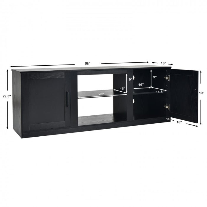 58-inch TV Stand with Storage Cabinets, Fits up to 65-inch TV