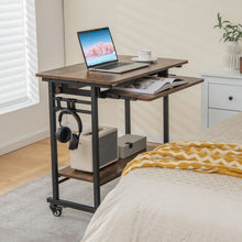 Load image into Gallery viewer, Rolling Computer Desk with Pullout Keyboard Tray for Office
