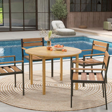 Load image into Gallery viewer, Costway Vintage Elegant Round Dining Table Set for 4 - Suitable for Patio and Garden
