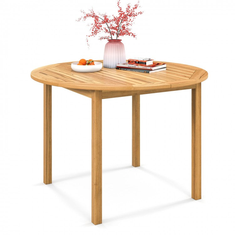 Costway Vintage Elegant Round Dining Table Set for 4 - Suitable for Patio and Garden