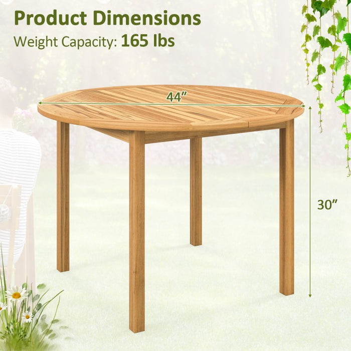 Costway Vintage Elegant Round Dining Table Set for 4 - Suitable for Patio and Garden