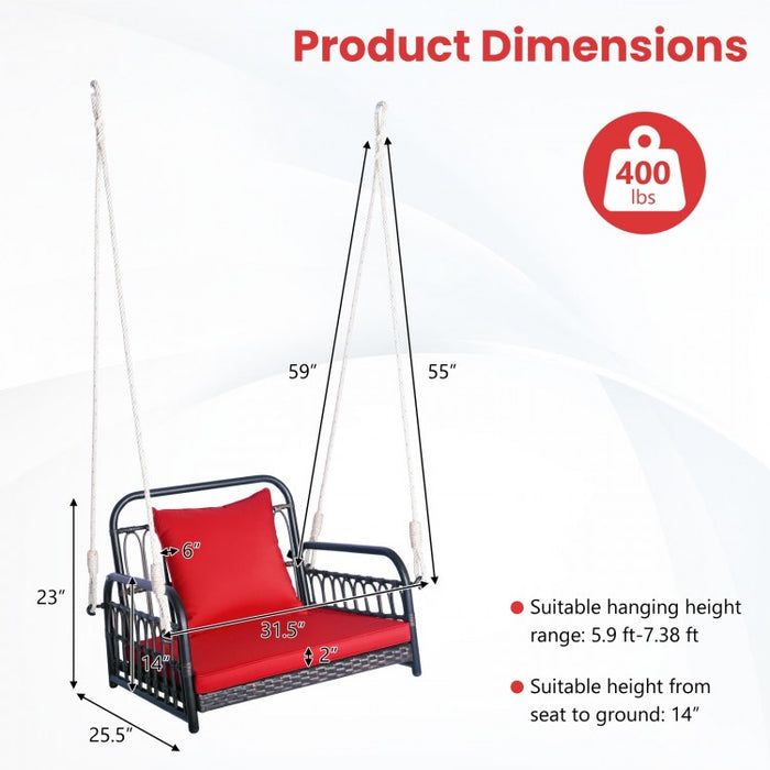 Outdoor Patio Hanging Swing Chair with Cushions