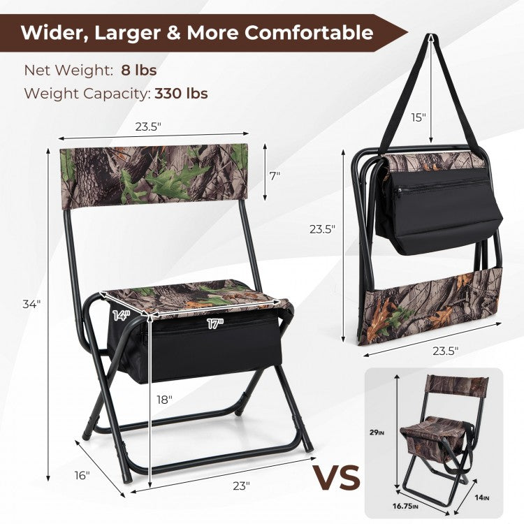 Outdoor Folding Camping Chair with Storage Bag - Suitable for Hiking, Fishing, Camping, and Picnics