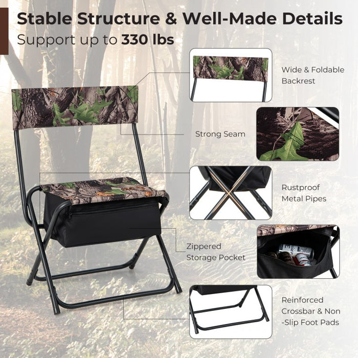 Outdoor Folding Camping Chair with Storage Bag - Suitable for Hiking, Fishing, Camping, and Picnics