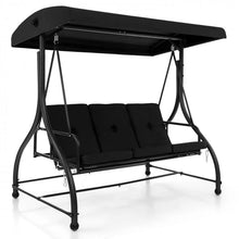 Load image into Gallery viewer, Outdoor Pool Patio 3 Seat Swing Chairs with Canopy Sun Shade
