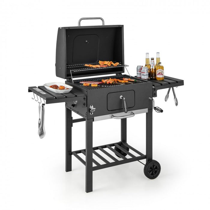 Outdoor Patio/Camping Folding Side Table with Charcoal Grill Barbecue