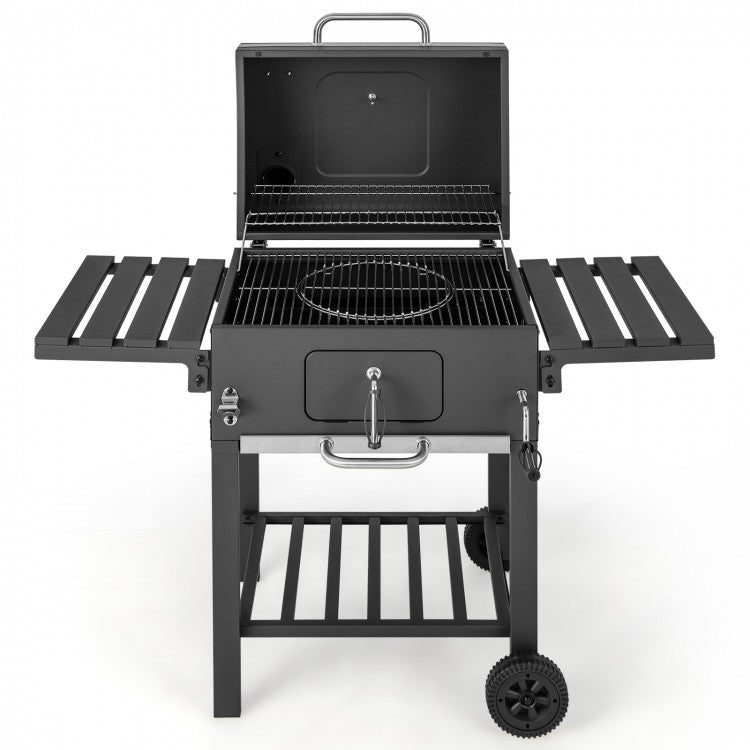 Outdoor Patio/Camping Folding Side Table with Charcoal Grill Barbecue