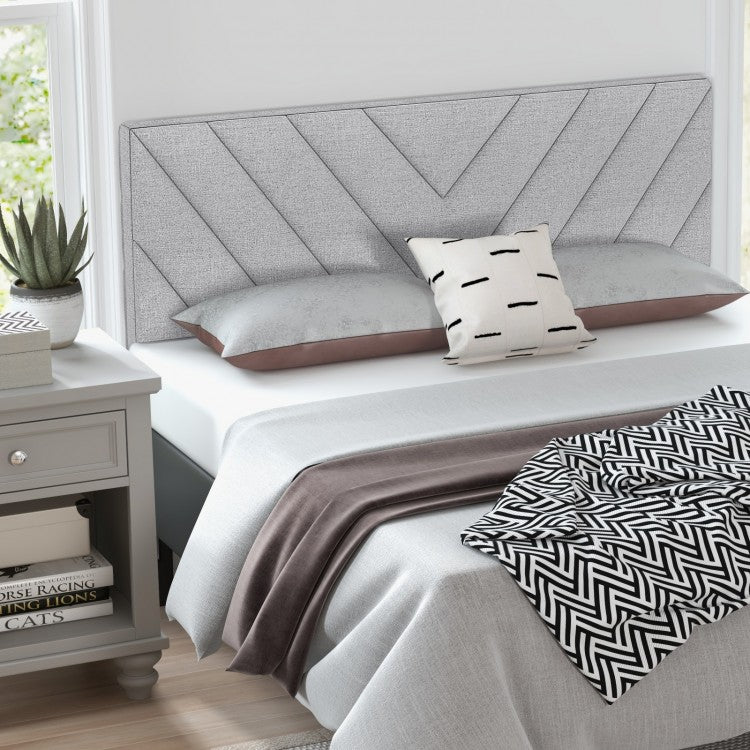 Costway Gray Modern Minimalist Linen Padded Headboard