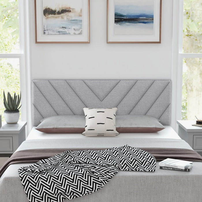 Costway Gray Modern Minimalist Linen Padded Headboard