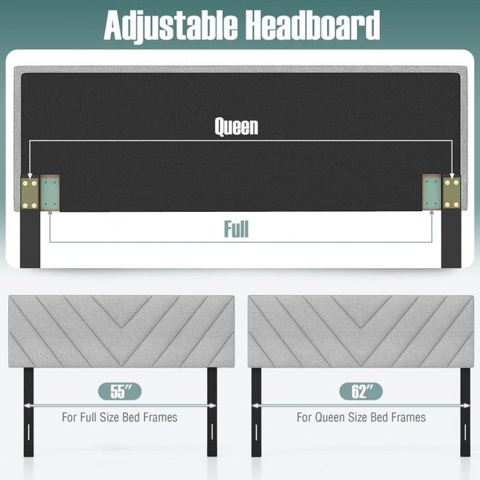 Costway Gray Modern Minimalist Linen Padded Headboard