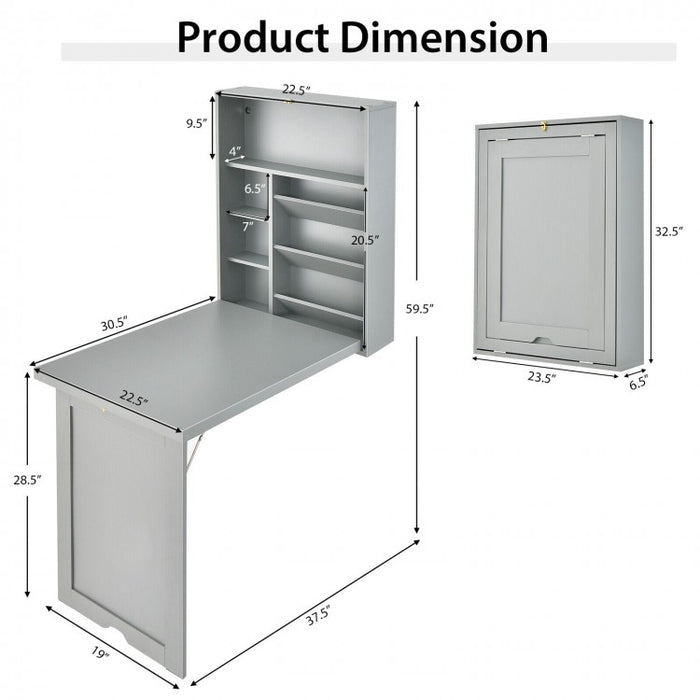 Wall-Mounted Foldable Desk for Office or Computer