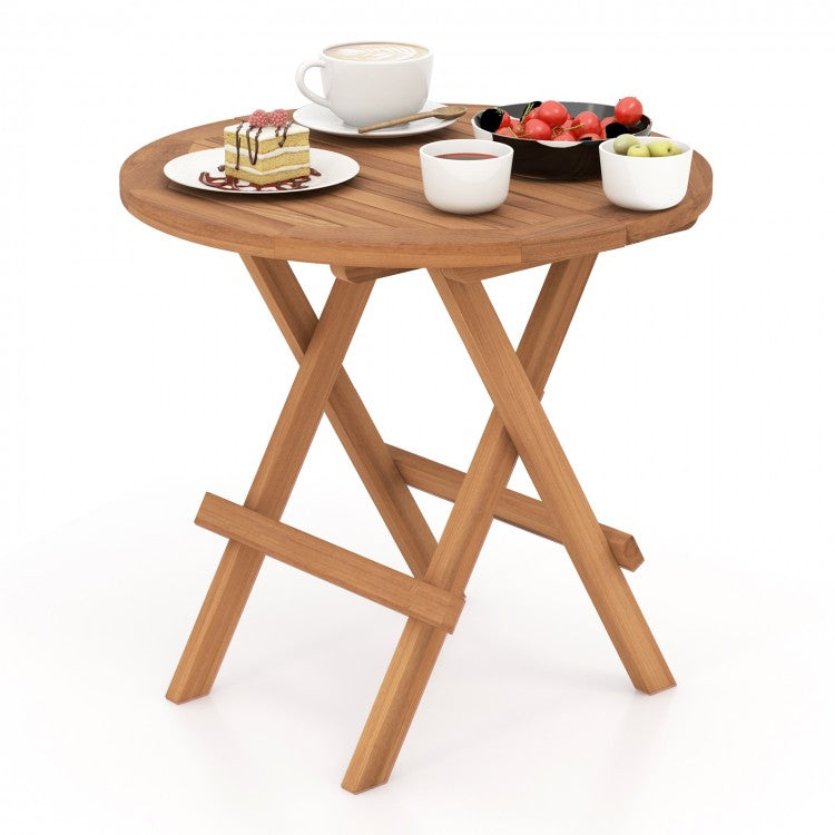 Costway Modern Wood Round Dining Table Coffee Table - Suitable for Restaurant and Patio