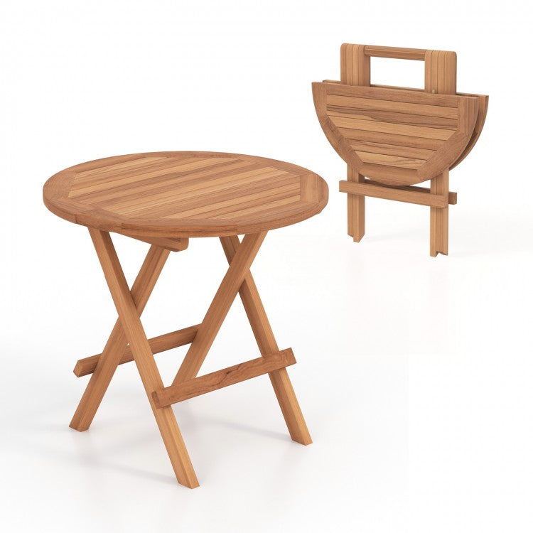 Costway Modern Wood Round Dining Table Coffee Table - Suitable for Restaurant and Patio