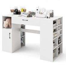 Load image into Gallery viewer, White Office Computer Desk with Adjustable Shelving and Drawers
