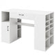 White Office Computer Desk with Adjustable Shelving and Drawers