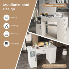Load image into Gallery viewer, White Office Computer Desk with Adjustable Shelving and Drawers
