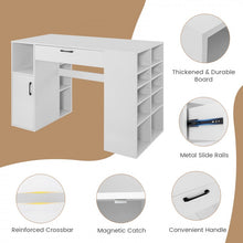 Load image into Gallery viewer, White Office Computer Desk with Adjustable Shelving and Drawers
