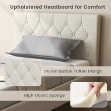 Charger l&#39;image dans la galerie, Costway Modern Minimalist Beige Tufted Headboard Platform Bed
