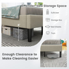 Charger l&#39;image dans la galerie, Costway Modern Minimalist Beige Tufted Headboard Platform Bed
