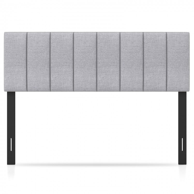 Modern Minimalist Gray Adjustable Width Padded Headboard