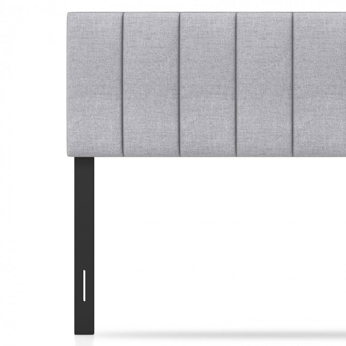 Modern Minimalist Gray Adjustable Width Padded Headboard