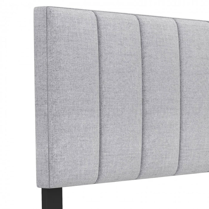 Modern Minimalist Gray Adjustable Width Padded Headboard