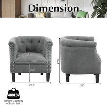 Load image into Gallery viewer, Modern Gray Sofa Armchair with Storage Ottoman
