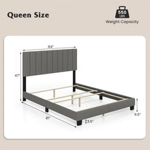 Load image into Gallery viewer, Modern Minimalist Gray Linen Padded Headboard Bed Frame
