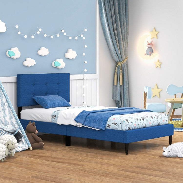 Costway Bedroom Tufted Padded Headboard Platform Bed