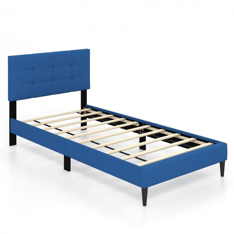 Costway Bedroom Tufted Padded Headboard Platform Bed