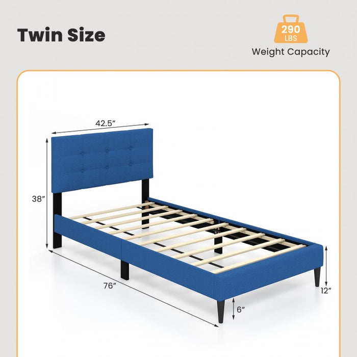 Costway Bedroom Tufted Padded Headboard Platform Bed