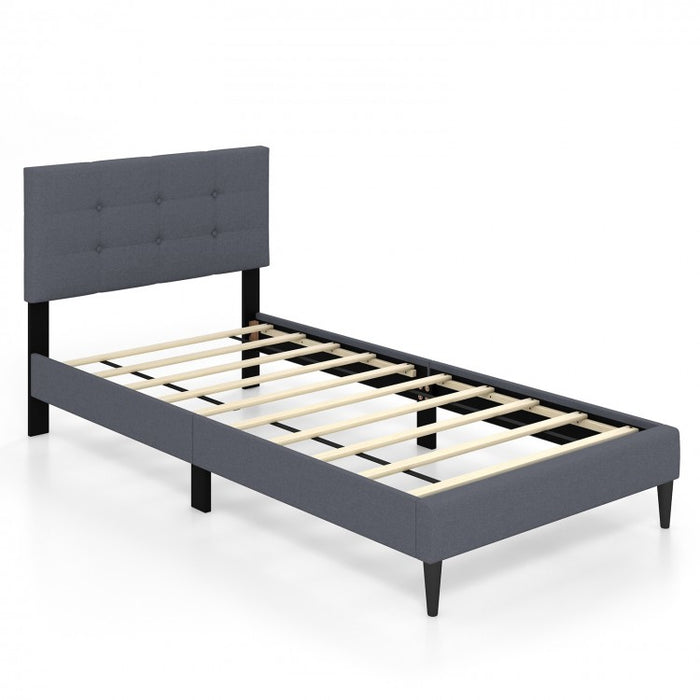 Costway Bedroom Tufted Padded Headboard Platform Bed