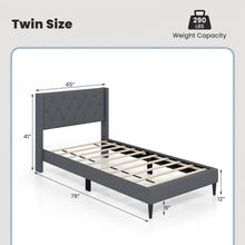 Load image into Gallery viewer, Minimalist Bedroom Platform Bed with Soft Padded Headboard
