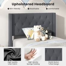 Load image into Gallery viewer, Minimalist Bedroom Platform Bed with Soft Padded Headboard
