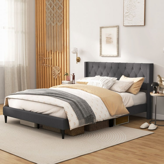 Padded Platform Bed with Under-Bed Storage Space