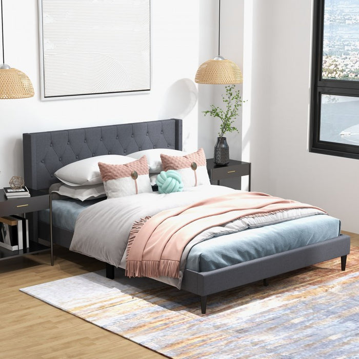 Padded Platform Bed with Under-Bed Storage Space