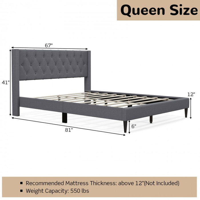 Padded Platform Bed with Under-Bed Storage Space